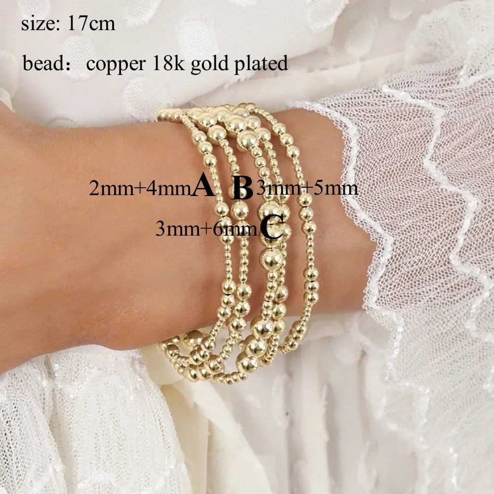 18 K Waterproof Gold Plated Beaded Bracelets