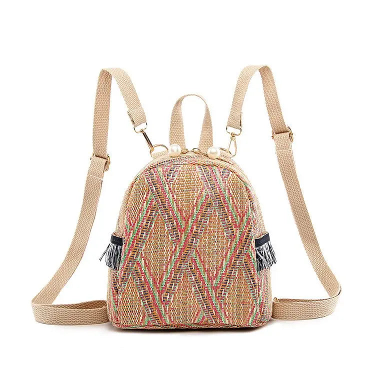 Braided Ethnic Style Hand-woven Diagonal Backpack