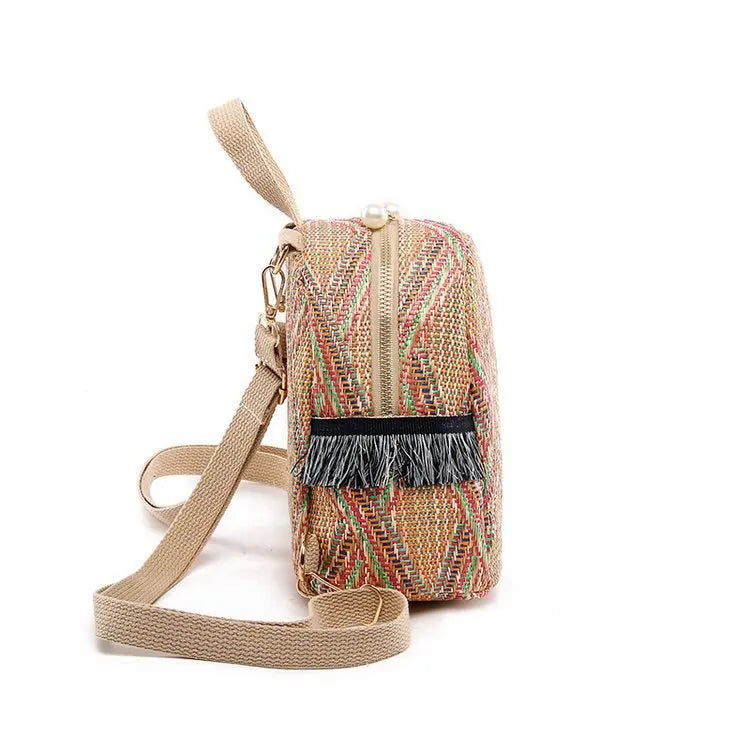 Braided Ethnic Style Hand-woven Diagonal Backpack