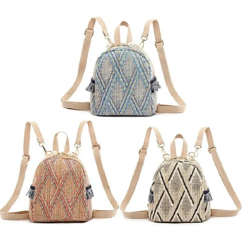 Braided Ethnic Style Hand-woven Diagonal Backpack