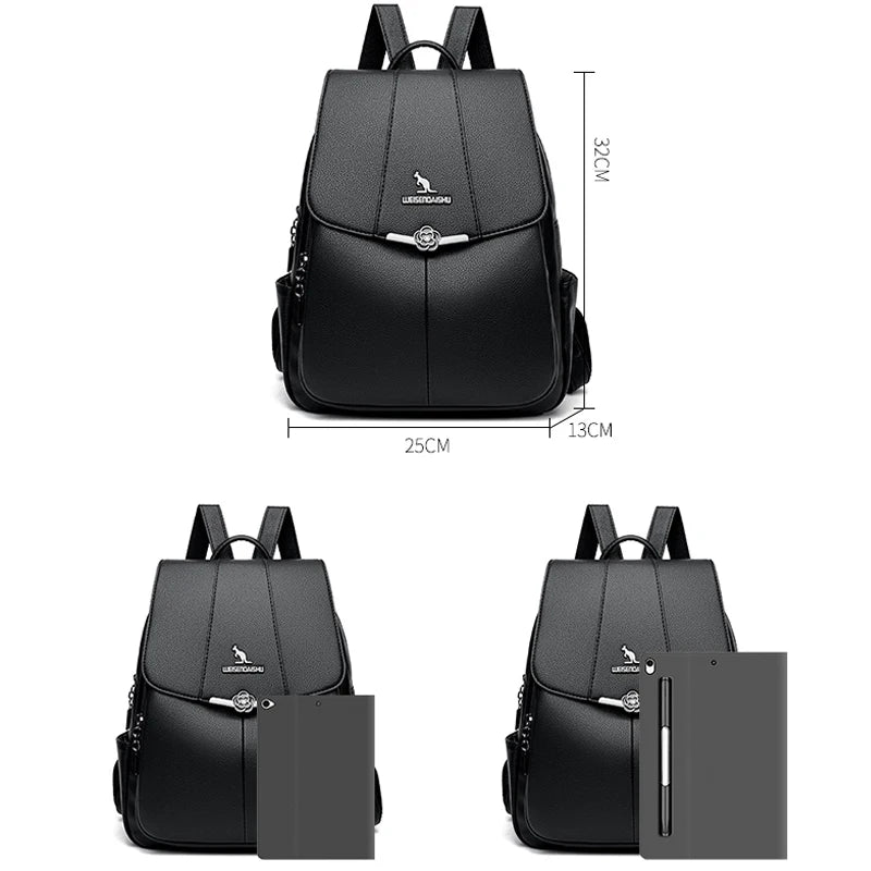 High-Quality Leather Backpack High-Capacity